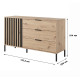 Комод с телескопическими направляющими Perfect Home Italy 1D3S/138 137,3x81,4x39,5 Дуб артизан/Антрацит (PFH-091096) - фото 7