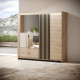 Шкаф распашной четырехдверный полукупе Perfect Home Italy 4D2S/220 220x210,4x60 Дуб артизан/Антрацит (PFH-091097) - фото 1