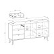 Комод Perfect Home Forest KSZ158 2-дверный з 3 ящиками 158х80х38 см Эвкалипт/пихта сканди (PFH-091476) - фото 9