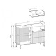 Комод с телескопическими направляющими и подсветкой Perfect Home Vici KSZ103 1D3S 103x80x39 Орех/Кашемир (PFH-091277) - фото 6