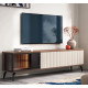 Тумба під телевізор з підсвіткою Perfect Home Vici RTV180 3D 180x50x39 Горіх/Кашемір (PFH-091295) - фото 1