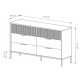 Комод с телескопическими направляющими Perfect Home Baltic 6S/138 137,3x81,4x39,5 Дуб балтийский/Черный (PFH-091377) - фото 6
