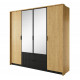 Шкаф распашной четырехдверный Perfect Home Baltic 4D2S/220 223,2x210x59 Дуб балтийский/Черный (PFH-091376) - фото 3