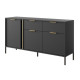 Комод з телескопічними напрямними Perfect Home Clars 3D2S/153 153,1x81,4x39,5 Антрацит (PFH-091021) - фото 4
