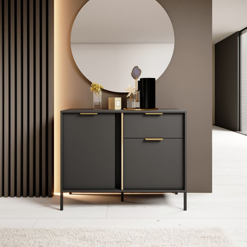 Комод с телескопическими направляющими Perfect Home Clars 2DS/104 103,3x81,4x39,5 Антрацит (PFH-091017) - фото 