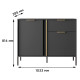 Комод с телескопическими направляющими Perfect Home Clars 2DS/104 103,3x81,4x39,5 Антрацит (PFH-091017) - фото 6