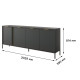 Комод Perfect Home Clars 4D/203 202,9x81,4x39,5 Антрацит (PFH-091019) - фото 8