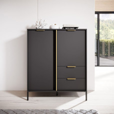 Комод высокий с телескопическими направляющими Perfect Home Clars 2D2S/104 123,4x103,3x39,5 Антрацит (PFH-091020)