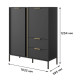 Комод высокий с телескопическими направляющими Perfect Home Clars 2D2S/104 123,4x103,3x39,5 Антрацит (PFH-091020) - фото 8