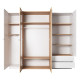 Шафа розпашна чотиридверна Perfect Home Cube 4D2S/230 230x198,8x51,6 Білий/Дуб крафт золотий (PFH-091047) - фото 3