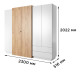 Шафа розпашна чотиридверна Perfect Home Cube 4D2S/230 230x198,8x51,6 Білий/Дуб крафт золотий (PFH-091047) - фото 4