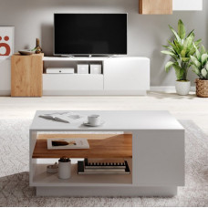 Журнальный стол Perfect Home Cube 60х100х45.5 Белый/Дуб крафт золотой (PFH-091043)