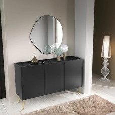 Комод Perfect Home Harmony K144 144х83х37 Черный/Черный мрамор роял (PFH-091182)