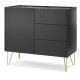 Комод с телескопическими направляющими Perfect Home Harmony KSZ97 97х83х37 Черный/Черный мрамор роял (PFH-091182) - фото 2