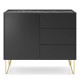 Комод с телескопическими направляющими Perfect Home Harmony KSZ97 97х83х37 Черный/Черный мрамор роял (PFH-091182) - фото 3