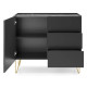 Комод с телескопическими направляющими Perfect Home Harmony KSZ97 97х83х37 Черный/Черный мрамор роял (PFH-091182) - фото 4