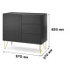Комод с телескопическими направляющими Perfect Home Harmony KSZ97 97х83х37 Черный/Черный мрамор роял (PFH-091182) - фото 6