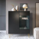 Вітрина низька у вітальню Perfect Home Harmony WT97 97х122х37 Чорний/Чорний мармур роял (PFH-091186) - фото 1