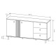 Комод с телескопическими направляющими Perfect Home Kadis 2D3W/165 165,1x82,2x40 Дуб артизан/Антрацит (PFH-091172) - фото 5