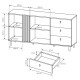 Комод с телескопическими направляющими Perfect Home Kadis 2D3W/165 165,1x82,2x40 Дуб артизан/Антрацит (PFH-091172) - фото 6