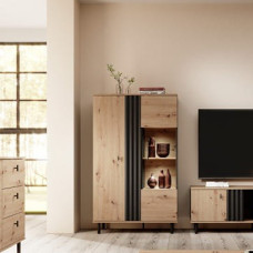 Вітрина низька у вітальню Perfect Home Kadis 2D1W/90 148,8х90,1х40 Дуб артизан/Антрацит (PFH-091168)