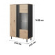 Вітрина низька у вітальню Perfect Home Kadis 2D1W/90 148,8х90,1х40 Дуб артизан/Антрацит (PFH-091168) - фото 7