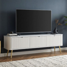 Тумба під телевізор Perfect Home Zova RTV168 168х56х39 Білий (золоті ніжки) (PFH-091273)