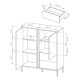 Комод высокий с телескопическими направляющими Perfect Home Clars 2D2S/104 123,4x103,3x39,5 Антрацит (PFH-091020) - фото 7