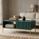 Журнальний стіл Perfect Home Nova з 2 шухлядами та золотими ніжками L104 104х46х68 см Лабрадор (PFH-091494) - фото 1