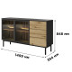 Комод з телескопічними напрямними Perfect Home Lang 2D3S/150 149,9x84,8x39,4 Чорний/Дуб евок (PFH-091143) - фото 8