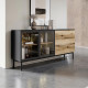 Комод с телескопическими направляющими Perfect Home Lang 2D3S/180 179,9x84,8x39,4 Черный/Дуб эвок (PFH-091142) - фото 1