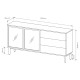 Комод с телескопическими направляющими Perfect Home Lang 2D3S/180 179,9x84,8x39,4 Черный/Дуб эвок (PFH-091142) - фото 6