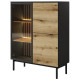 Вітрина низька у вітальню Perfect Home Lang 3D1W/100 125,4х100,1х39,4 Чорний/Дуб евок (PFH-091141) - фото 2