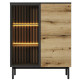Вітрина низька у вітальню Perfect Home Lang 3D1W/100 125,4х100,1х39,4 Чорний/Дуб евок (PFH-091141) - фото 3