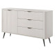 Комод с телескопическими направляющими Perfect Home Lante 1D3S/138 138,2x81,2x38 Бежевый (черные ножки) (PFH-091178) - фото 4