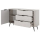 Комод с телескопическими направляющими Perfect Home Lante 1D3S/138 138,2x81,2x38 Бежевый (черные ножки) (PFH-091178) - фото 5