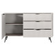Комод с телескопическими направляющими Perfect Home Lante 1D3S/138 138,2x81,2x38 Бежевый (черные ножки) (PFH-091178) - фото 6
