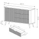 Комод с телескопическими направляющими Perfect Home Lante 1D3S/138 138,2x81,2x38 Черный (черные ножки) (PFH-091117) - фото 5