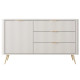 Комод с телескопическими направляющими Perfect Home Lante 1D3S/138 138,2x81,2x38 Бежевый (золотые ножки) (PFH-091116) - фото 2