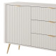 Комод с телескопическими направляющими Perfect Home Lante 1D3S/138 138,2x81,2x38 Бежевый (золотые ножки) (PFH-091116) - фото 3