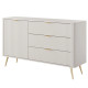 Комод с телескопическими направляющими Perfect Home Lante 1D3S/138 138,2x81,2x38 Бежевый (золотые ножки) (PFH-091116) - фото 4