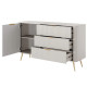 Комод с телескопическими направляющими Perfect Home Lante 1D3S/138 138,2x81,2x38 Бежевый (золотые ножки) (PFH-091116) - фото 5