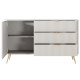 Комод с телескопическими направляющими Perfect Home Lante 1D3S/138 138,2x81,2x38 Бежевый (золотые ножки) (PFH-091116) - фото 6