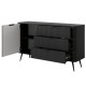 Комод с телескопическими направляющими Perfect Home Lante 1D3S/138 138,2x81,2x38 Черный (черные ножки) (PFH-091117) - фото 3
