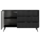 Комод с телескопическими направляющими Perfect Home Lante 1D3S/138 138,2x81,2x38 Черный (черные ножки) (PFH-091117) - фото 4