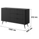 Комод с телескопическими направляющими Perfect Home Lante 1D3S/138 138,2x81,2x38 Черный (черные ножки) (PFH-091117) - фото 7