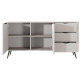 Комод с телескопическими направляющими Perfect Home Lante 2D3S/163 163,2x81,2x38 Бежевый (черные ножки) (PFH-091177) - фото 4