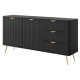 Комод с телескопическими направляющими Perfect Home Lante 2D3S/163 163,2x81,2x38 Черный (золотые ножки) (PFH-091191) - фото 3