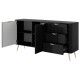 Комод с телескопическими направляющими Perfect Home Lante 2D3S/163 163,2x81,2x38 Черный (золотые ножки) (PFH-091191) - фото 4