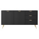 Комод с телескопическими направляющими Perfect Home Lante 2D3S/163 163,2x81,2x38 Черный (золотые ножки) (PFH-091191) - фото 2